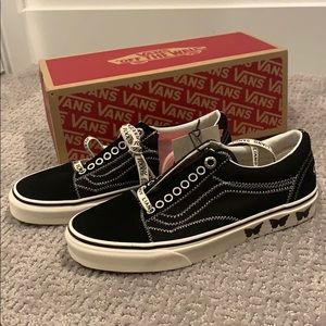 vans x sandy liang old skool butterfly sneaker in black